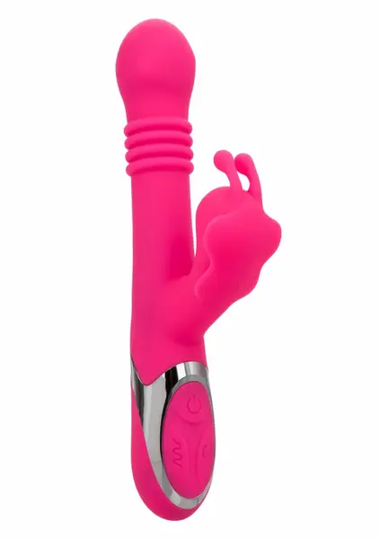 Kissing Butterfly multifunkcionalni silikonski vibrator u roze boji