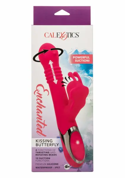 Kissing Butterfly multifunkcionalni silikonski vibrator u roze boji