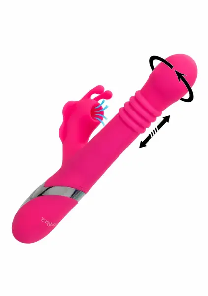 Kissing Butterfly multifunkcionalni silikonski vibrator u roze boji