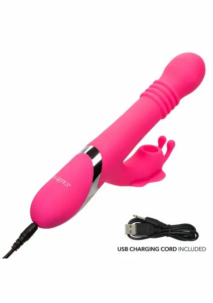 Kissing Butterfly multifunkcionalni silikonski vibrator u roze boji