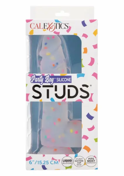 Party Boy Studs silikonski model 15.25 cm sa vakuum postoljem, crni