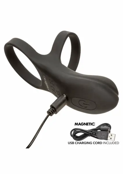 Closer Rechargeable Ring Feel silikonski dvostruki prsten, 10 modova, vodootporan
