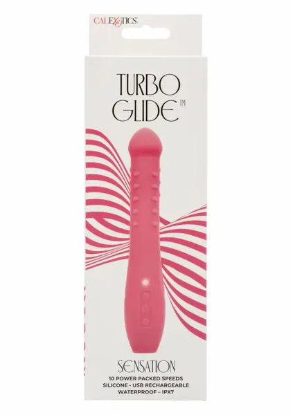 Glide Sensation Turbo Glide masažer, 10 modova vibracije, vodootporan, USB punjenje, roze