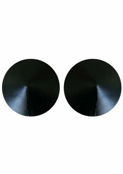Kinky Diva PU Leather Nipple Covers Reusable Adhesive Black Pasties