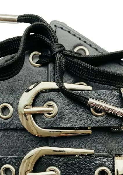 Kinky Diva seksi pojas za struk sa kopčom crni podesivi kaiš M/L