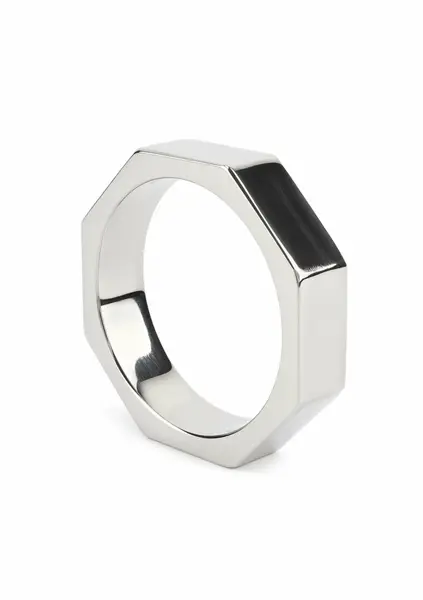 Mr. Steel Nut C-Ring 55mm metalni prsten za penis od nerđajućeg čelika sa heksagonalnim dizajnom