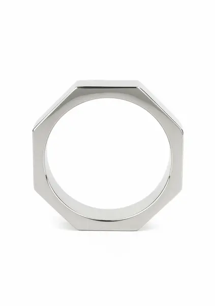 Mr. Steel Nut C-Ring 55mm metalni prsten za penis od nerđajućeg čelika sa heksagonalnim dizajnom