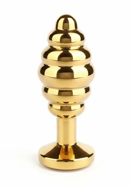 Mr. Steel Twister Medium spiralni analni čep od nerđajućeg čelika sa kristalnim postoljem
