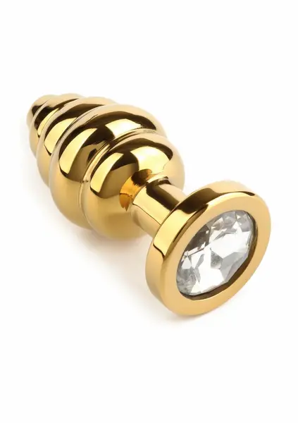 Mr. Steel Twister Small spiralni analni čep od nerđajućeg čelika sa kristalom na bazi