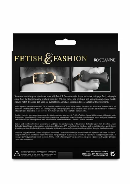 Fetish & Fashion Roseanne Gag Podesivi PU usni geg sa lopticom Crno crveni