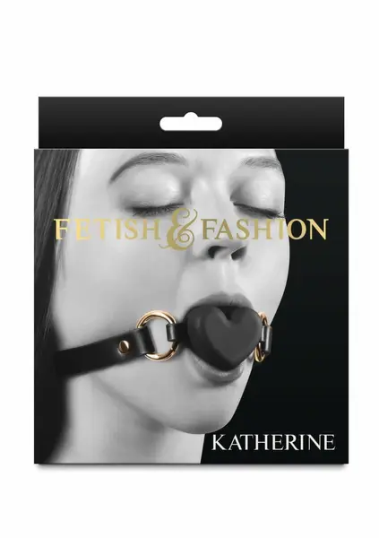 Fetish & Fashion Katherine Gag Adjustable PU Ball Restraint Black