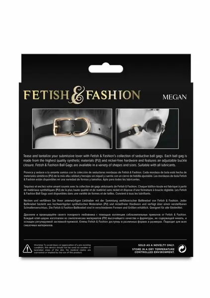 Fetish & Fashion Megan Gag Adjustable PU Ball Gag Black