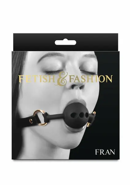 Fetish & Fashion Fran Gag Adjustable PU Ball Gag Black