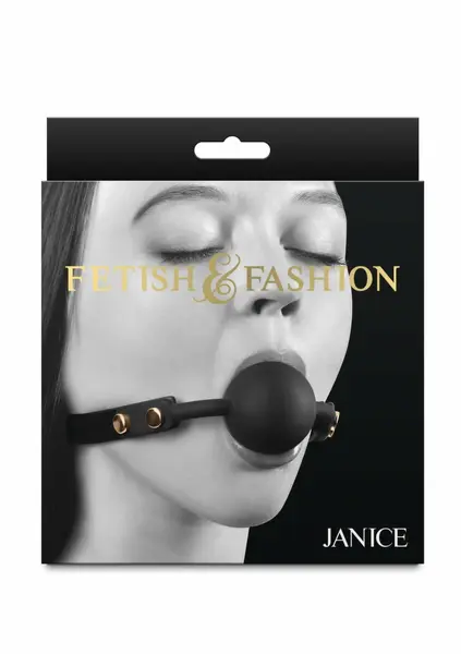 Fetish & Fashion Janice Gag podesivi PU geg sa lopticom crni