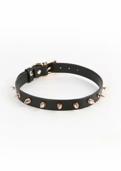 Fetish & Fashion Medusa Collar Adjustable PU Black 11.5-17.5in