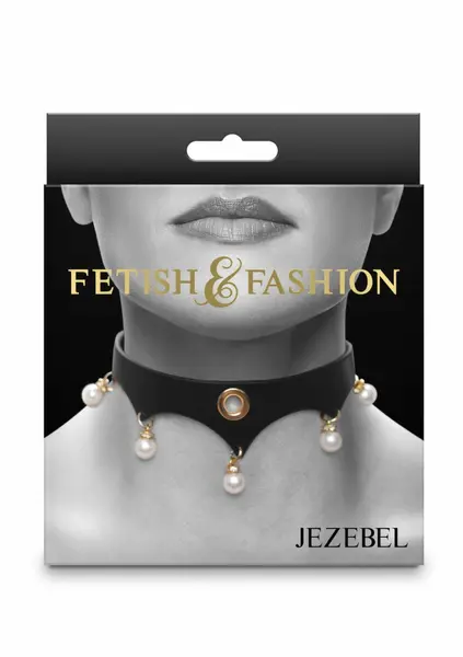 Fetish & Fashion Jezebel ogrlica sa zlatnim detaljima podesiva od 29 do 41 cm