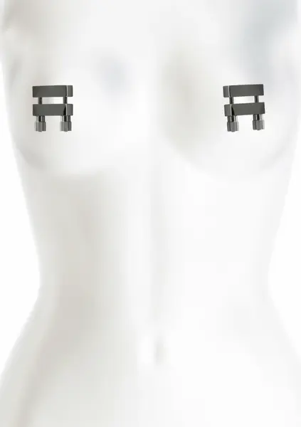 NS Novelties Bound Adjustable Nipple Clamps V1 Silicone Tips Metal