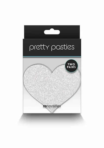 NS Novelties Pretty Pasties Glitter Hearts 2 para, svetlucavi samolepljivi pokrivači za bradavice
