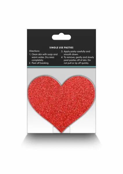 NS Novelties Pretty Pasties Glitter Hearts 2 para, svetlucavi samolepljivi pokrivači za bradavice