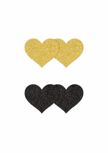 NS Novelties Pretty Pasties Glitter Hearts 2 Pair - Sparkling Adhesive Covers