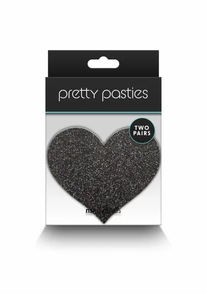 NS Novelties Pretty Pasties Glitter Hearts 2 Pair - Sparkling Adhesive Covers