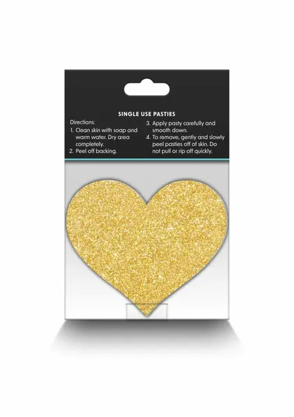NS Novelties Pretty Pasties Glitter Hearts 2 Pair - Sparkling Adhesive Covers