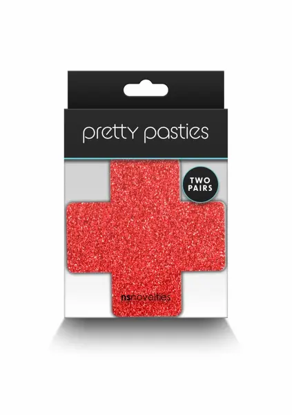 NS Novelties Pretty Pasties Glitter Cross 2 para svetlucave nalepnice za bradavice u obliku krsta