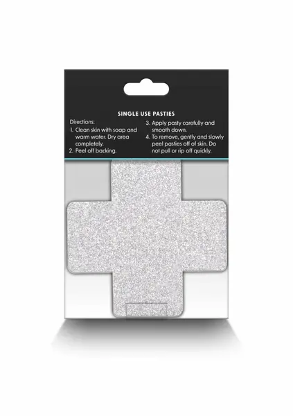 NS Novelties Pretty Pasties Glitter Cross 2 para svetlucave nalepnice za bradavice u obliku krsta