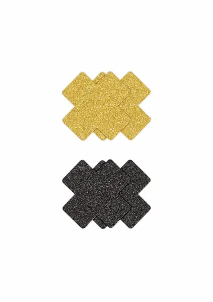 NS Novelties Pretty Pasties Glitter Cross 2 Pair - Sparkling Adhesive Covers