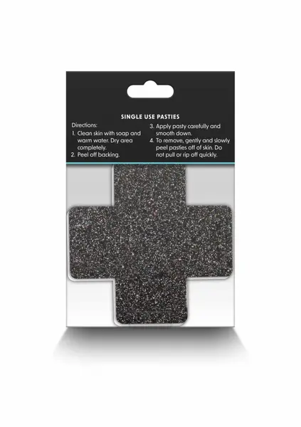 NS Novelties Pretty Pasties Glitter Cross 2 Pair - Sparkling Adhesive Covers
