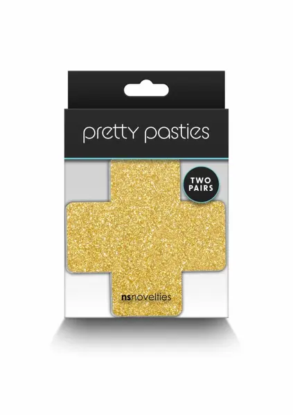 NS Novelties Pretty Pasties Glitter Cross 2 Pair - Sparkling Adhesive Covers