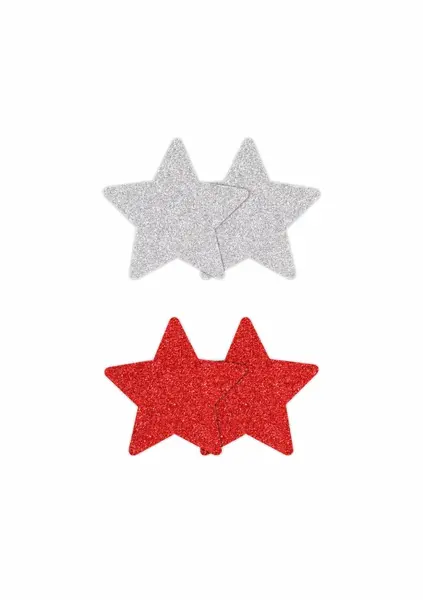 NS Novelties Pretty Pasties Glitter Stars 2 para, svetlucavi samolepljivi pokrivači za bradavice