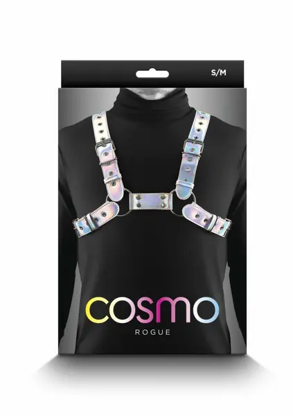 Cosmo Harness Rogue podesivi vinilni pojas za grudi crni S/M