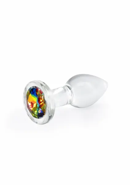 Crystal Desires Rainbow Gem Small Borosilicate Plug with Multicolor Jewel