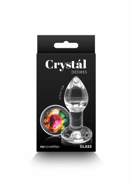 Crystal Desires Rainbow Gem Small Borosilicate Plug with Multicolor Jewel