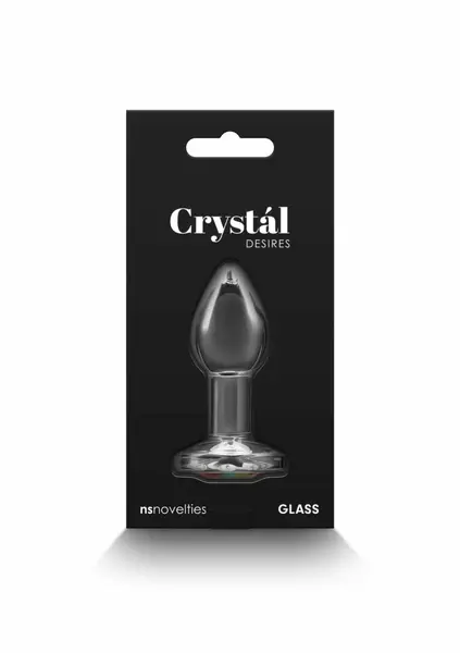Crystal Desires Rainbow Gem Small Borosilicate Plug with Multicolor Jewel