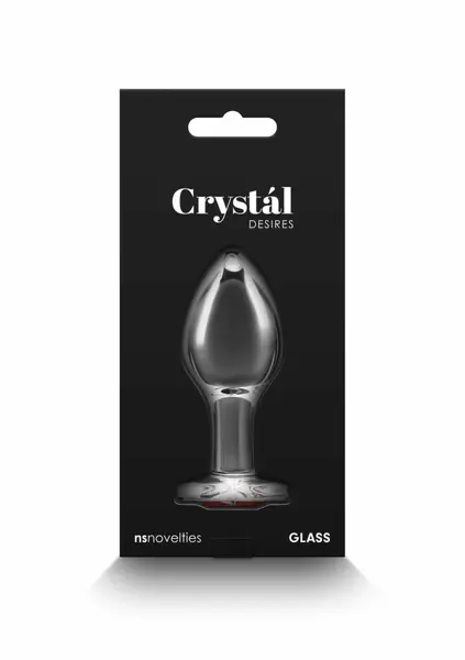 Crystal Desires Red Heart Medium Glass Plug - Borosilicate, Decorative