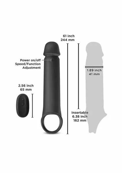 Renegade Brute Extension Silicone Intimate Device with Vibrating Tip