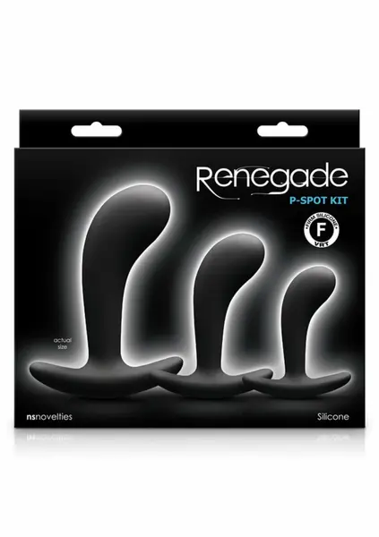 Renegade P Spot Kit Silicone Prostate Plug Set Black 3 Sizes