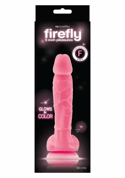 Firefly Dildo 5 inch Glow-in-the-Dark Silicone Model Suction Cup