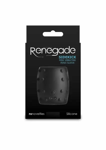 Renegade Sidekick silikonska intimna navlaka sa vibrirajućim motorom, crna