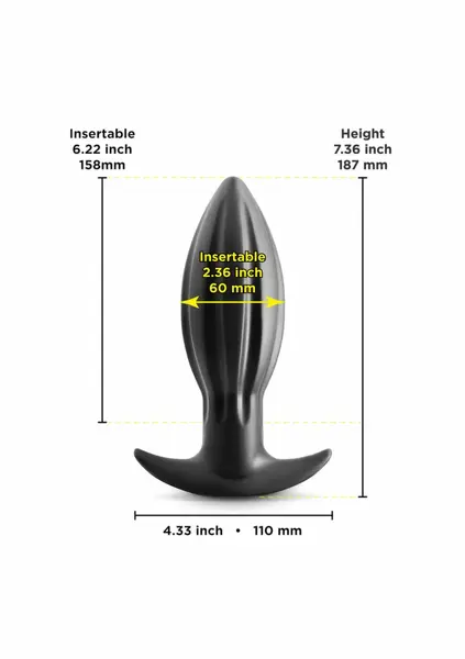 Renegade Bomba Large Silicone Plug Flexible Black 12.7 cm