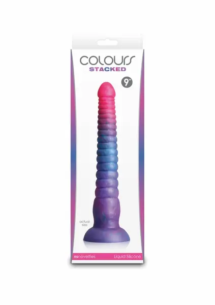Colours Stacked silikonski model od 9 inča, trobojni sa satenskom završnicom