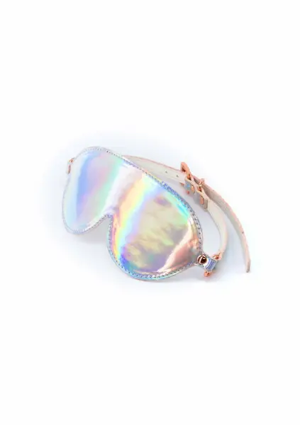 Cosmo Bondage povez za oči holografski vinil podesivi rose gold