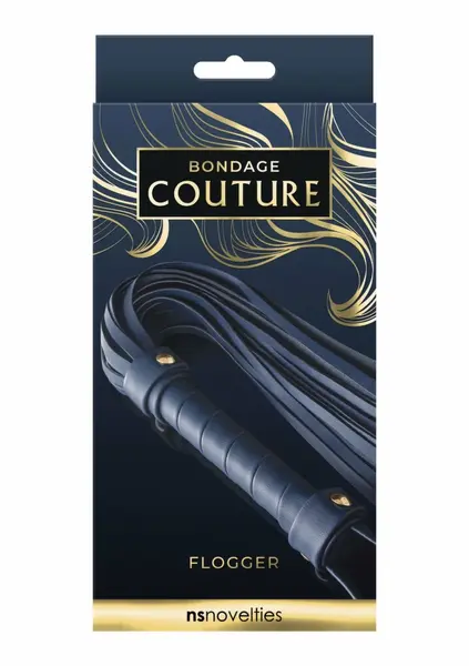 NS Novelties Bondage Couture Flogger Elegant Synthetic Blue