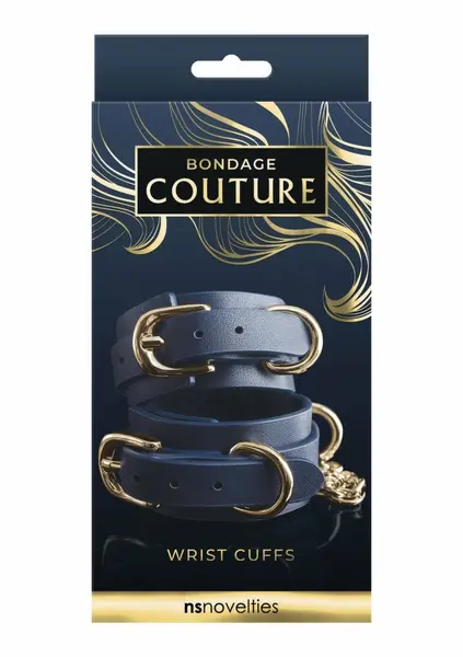 NS Novelties Bondage Couture Wrist Cuff Elegant Blue Design