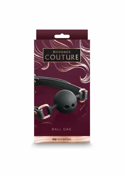 NS Novelties Bondage Couture Ball Gag - Elegant Blue, Adjustable Strap