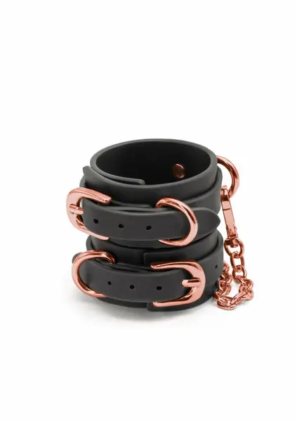 NS Novelties Bondage Couture Wrist Cuffs Blue - Elegant Adjustable Restraints