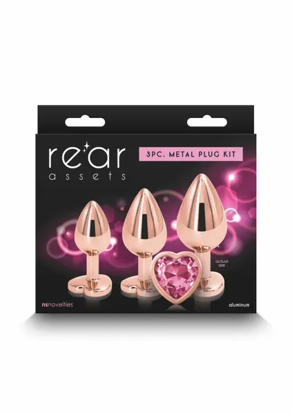 Rear Assets Trainer Kit Heart Chrome-Plated 3-Piece Set Silver