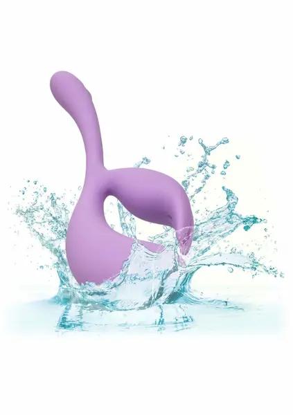 CalExotics Elle fleksibilni vibrator od tečnog silikona sa dvostrukim stimulatorom